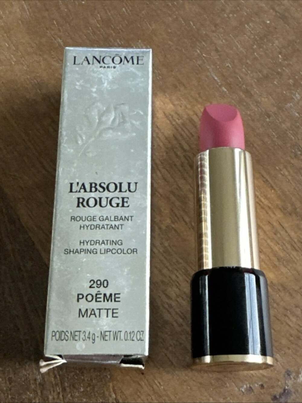 LANCOME L'Absolu Rouge Lipstick #290 POEME MATTE Hydrating Shaping Lip Color NEW